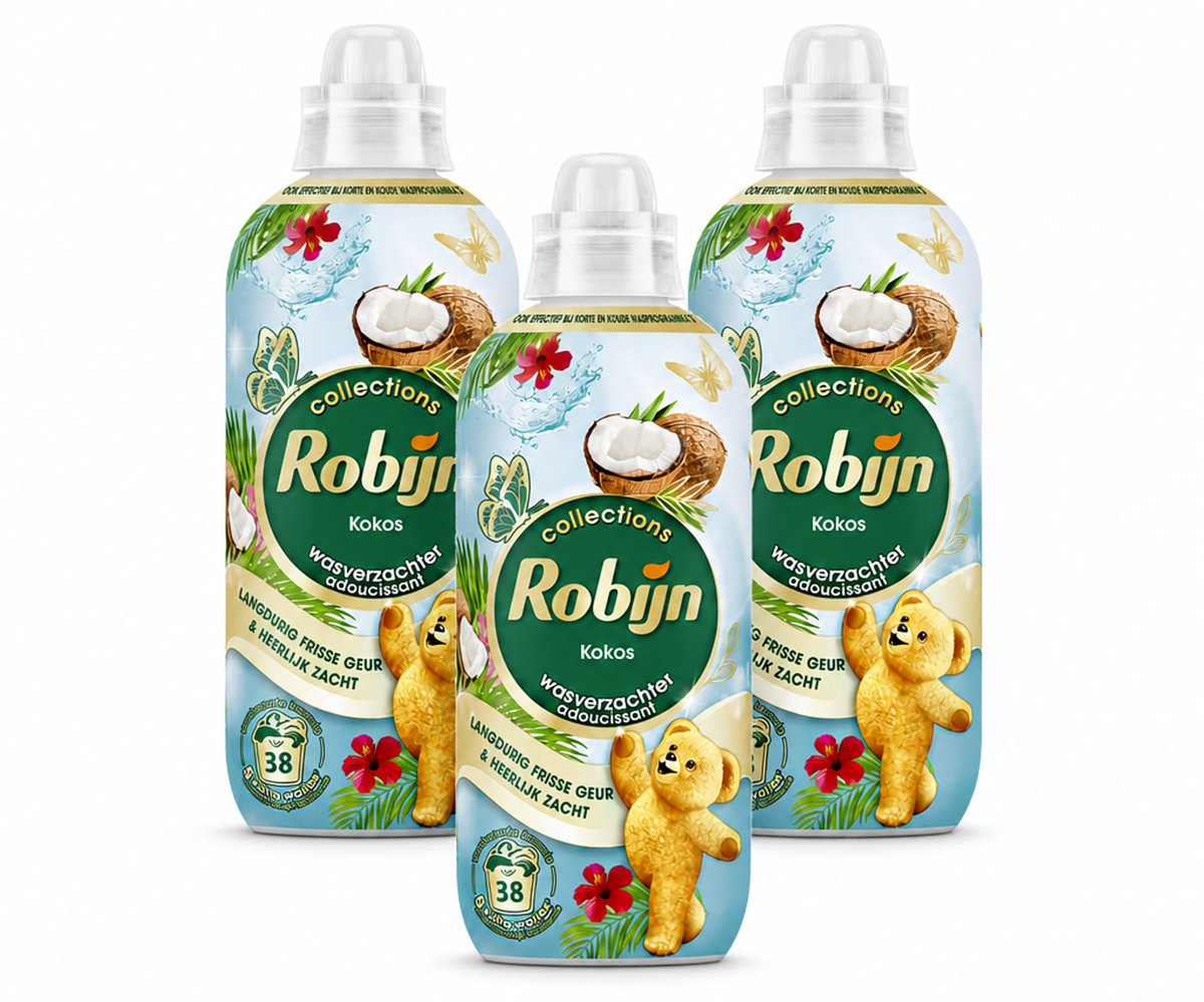 3 x Robijn – Wasverzachter – Kokos Sensation – 765 ml - Bulkverpakking - 3 stuks