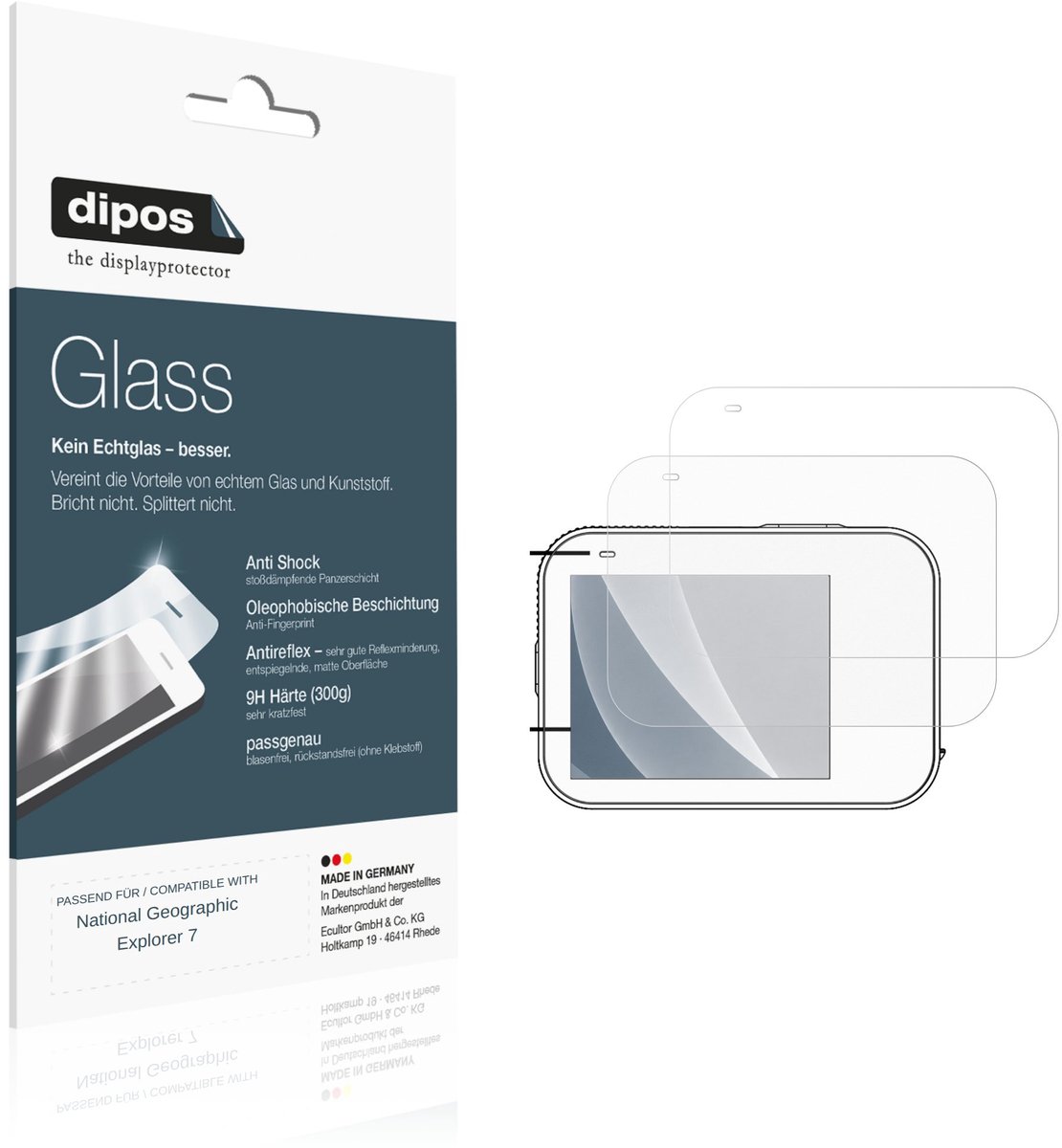 dipos – 2x Matte Pantserfolie geschikt voor National Geographic Explorer 7 | 9H Screenprotector