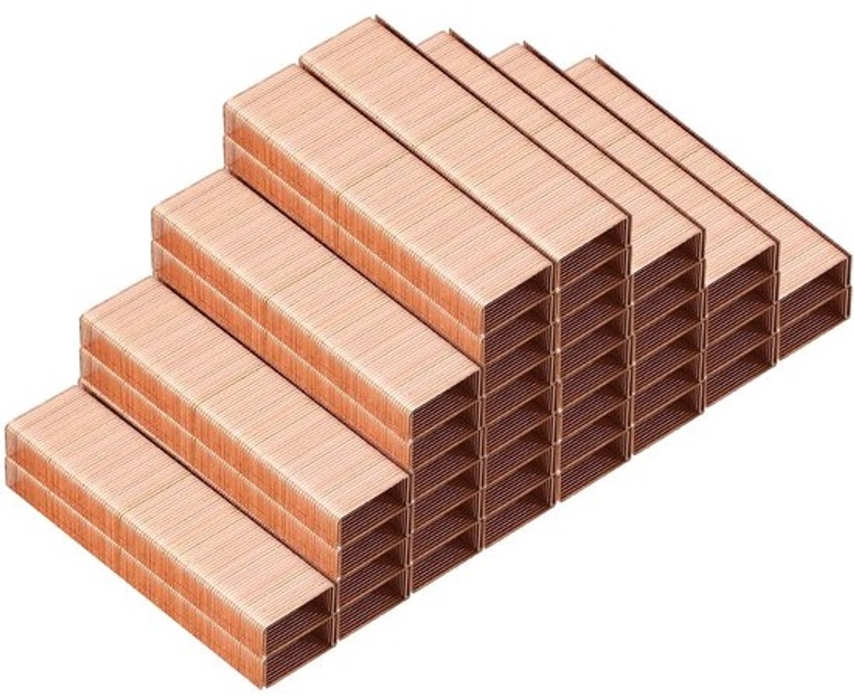 Standaardnietjes - Kantoornietjes - Papier bundelen - Blokkeervrije punten - 26/6 - Roségoud