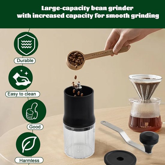 Handmatige Koffiemolen met Reinigingsborstel, Draagbaar Ontwerp met Vouwhandvat voor Cappuccino, Espresso en Reisgebruik — afbeelding 3