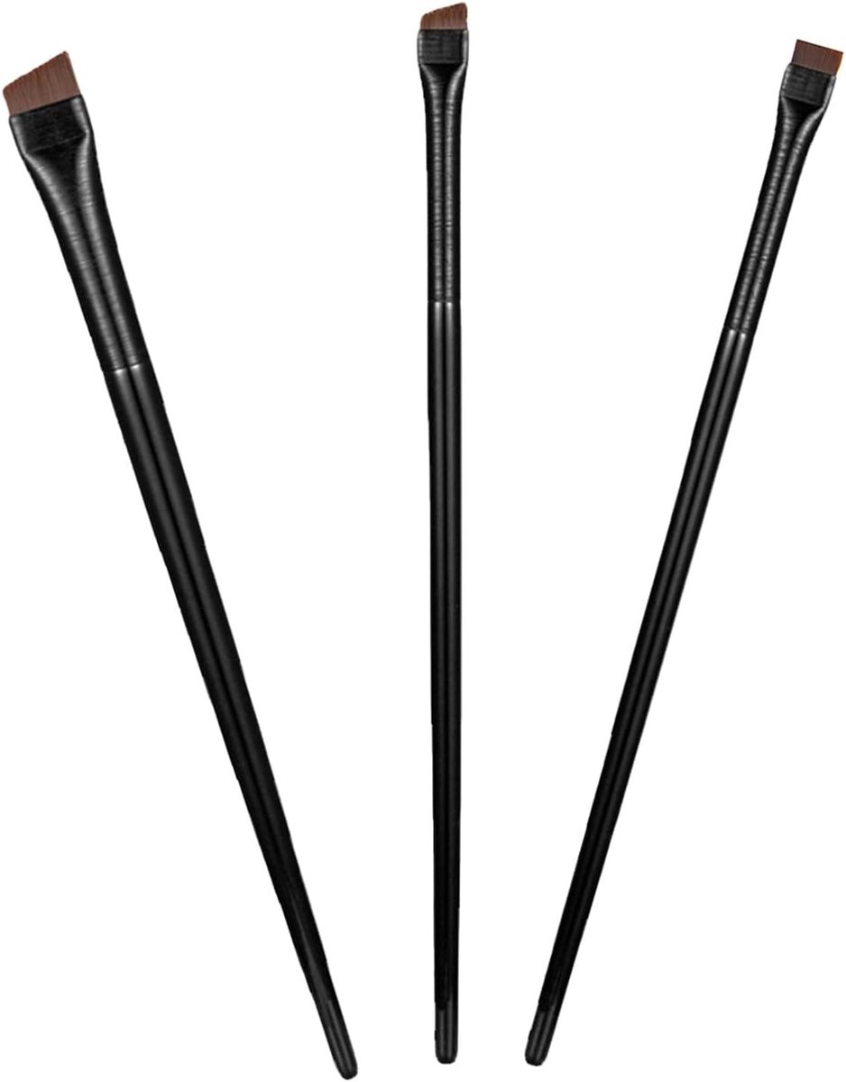 3 Pack Eye Makeup Brushes - Angled Eyeliner Brush - Angled Eyebrow Paint Brush - Eyeliner Tool for Shaping - ShopVlot