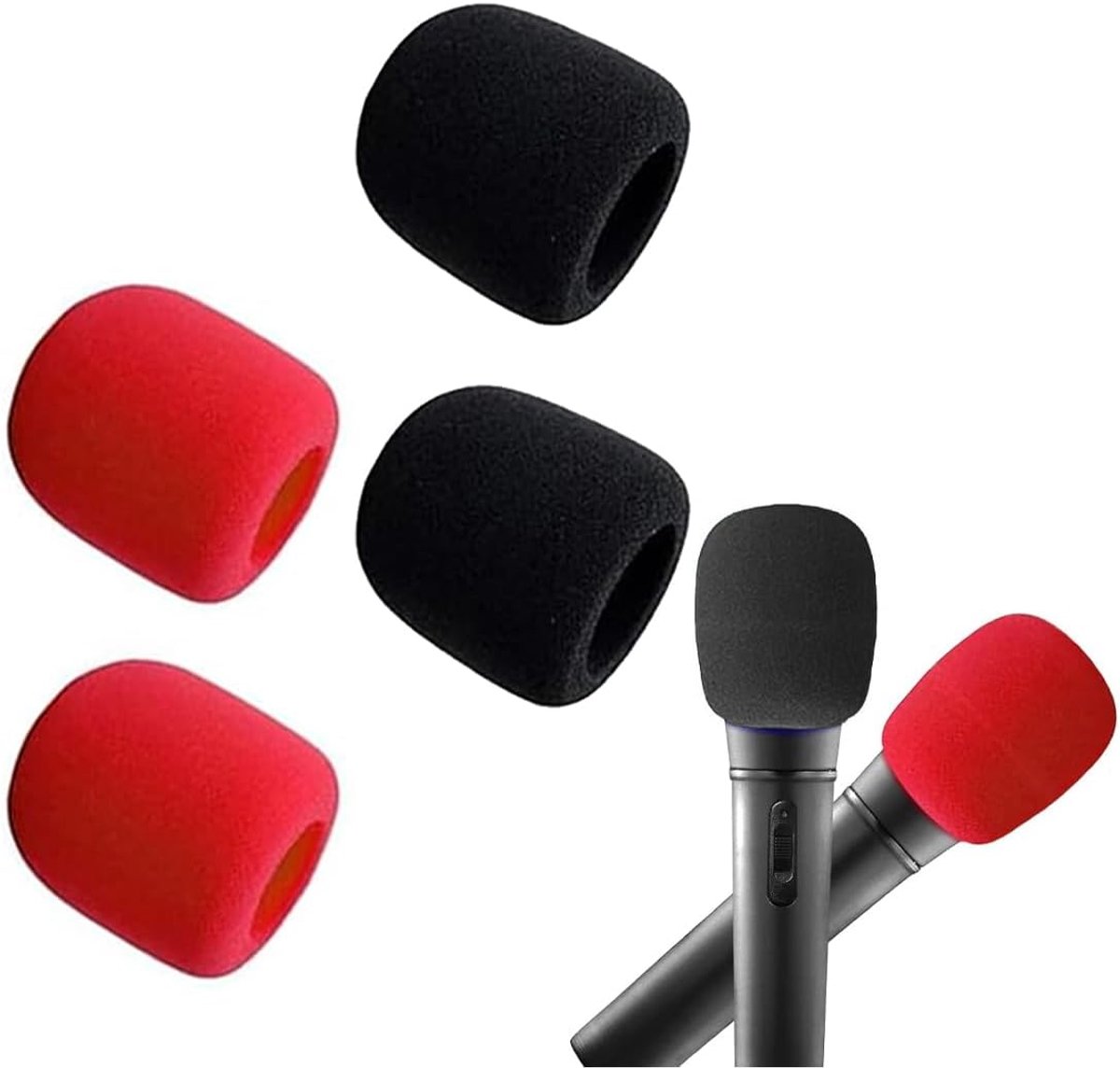 Pack of 4 Pop Protection Microphone, Elastic Foam, Thickened Microphone, Wind Protection, Washable for Handheld - ShopVlot