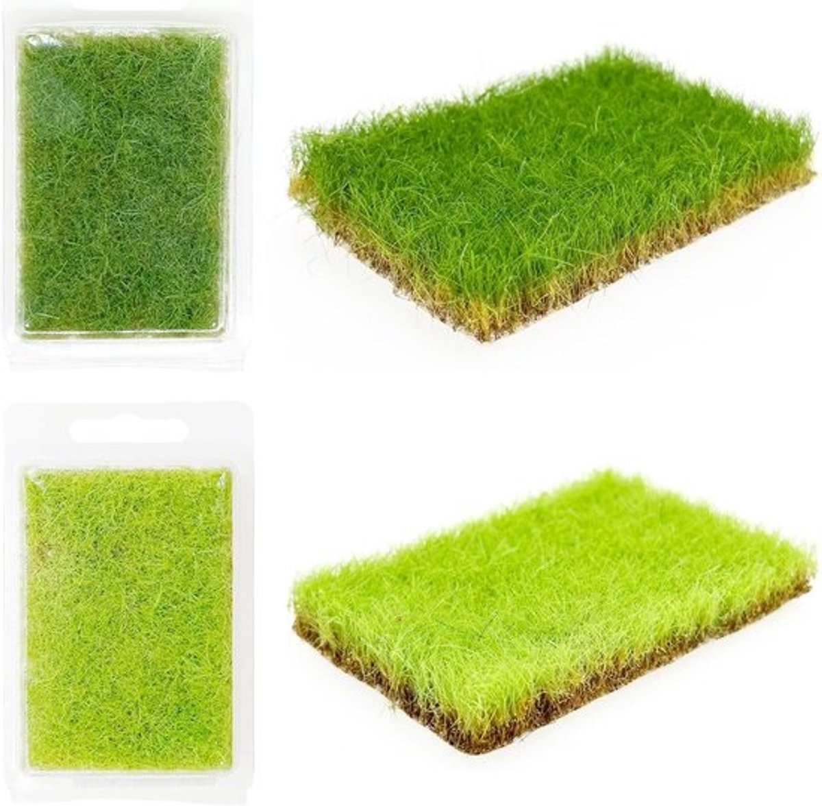 Grastufts - Kunstgrasmodel - Landschapsdecoratie - Nylonmateriaal - 6 x 8.5 cm - Groen