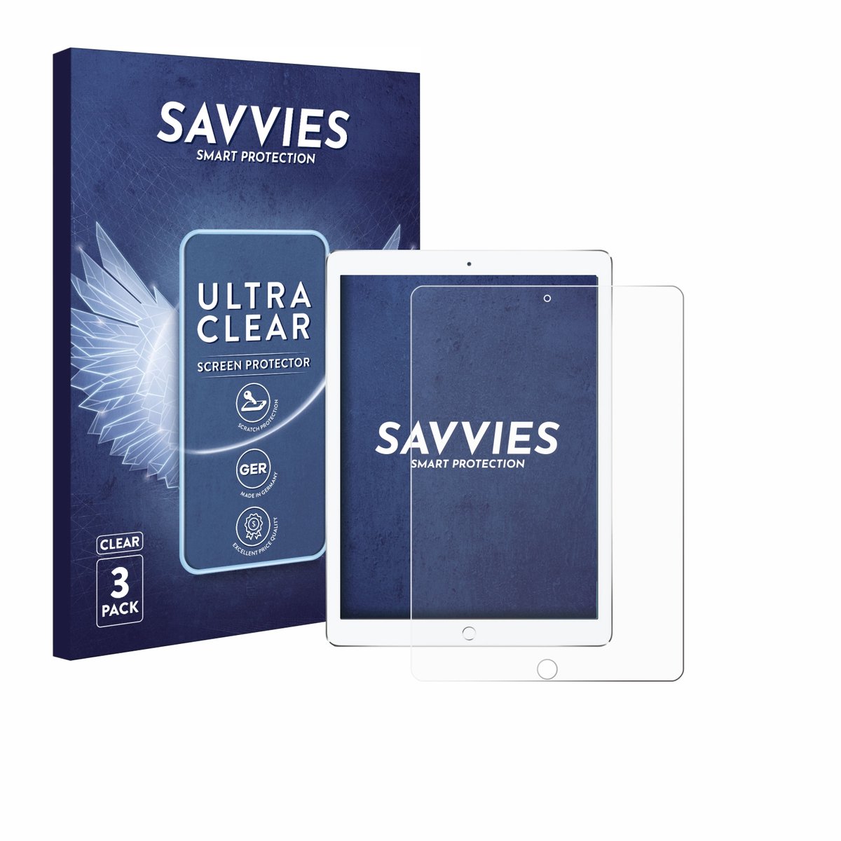 Savvies - Screenprotector voor Apple iPad Pro 10.5" 2017 - Folie Beschermfolie transparant 3 Stuks