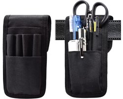 Multifunctionele Verstelbare Tactical Pencil Pouch, 2-delige Riem Pen Houder, Afneembare Militaire Pennen Etui voor Pennen, Linialen en Scharen, Zwart
