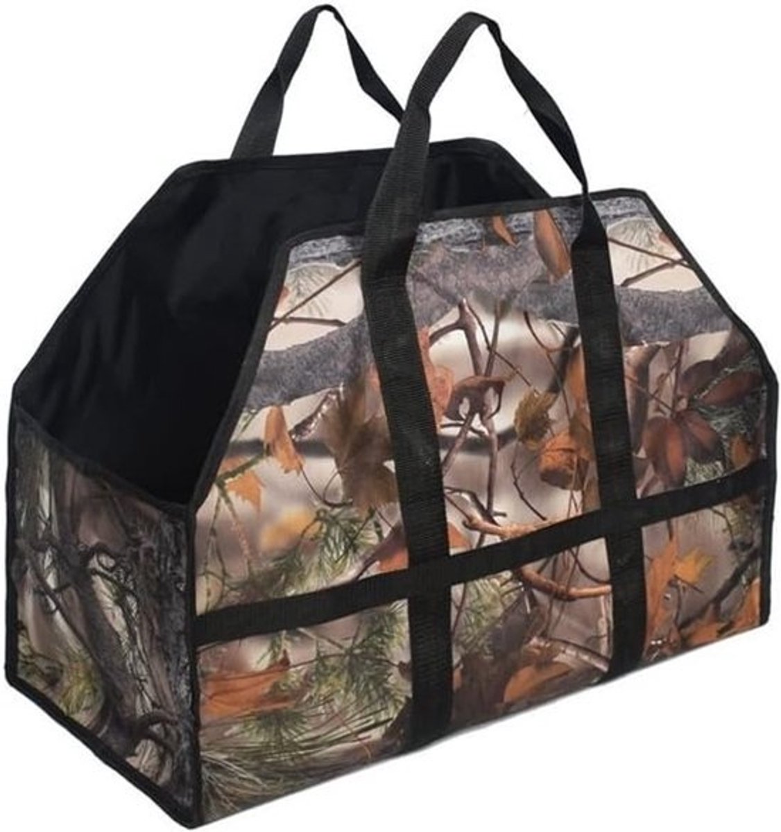 Opbergtas voor brandhout - Draagbare houtzak - Voor gebruik bij buitenhaarden - Grote capaciteit - 61 x 30.5 cm - Bruin
