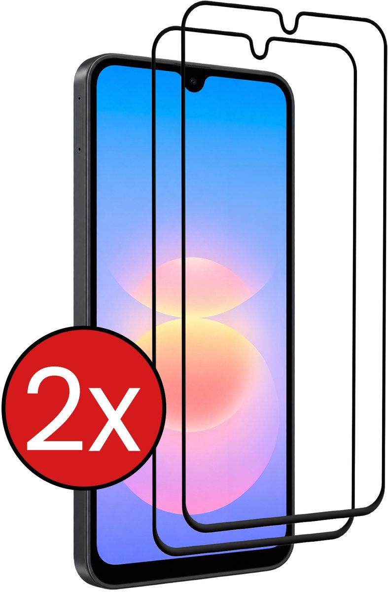 Screenprotector - 2 Stuks - Geschikt voor Samsung Galaxy A18 - Full Cover - Beschermglas - Gehard Glas - Tempered Glass - Screen Protector