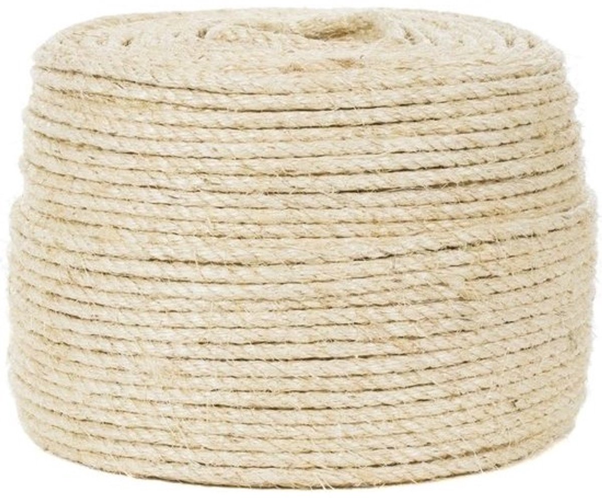 Sisal touw - Natuurlijk touw - Voor klussen en decoratie - Gedraaide constructie - 5/16 inch x 25 voet