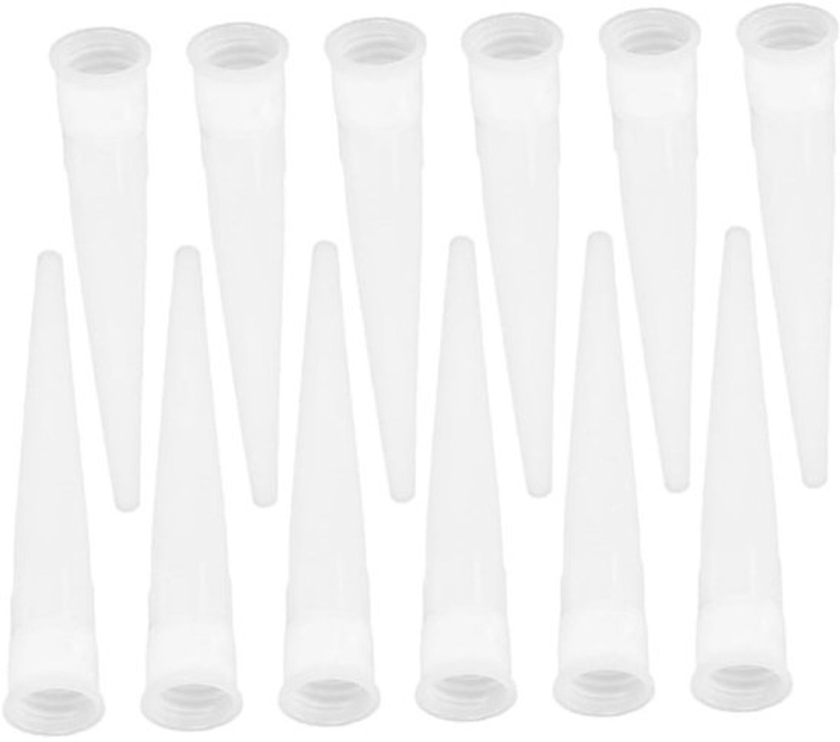 Set kitspuitmonden - Lijmmondstukken - Kitafwerking - 50 stuks - 10 x 1,7 cm - Wit