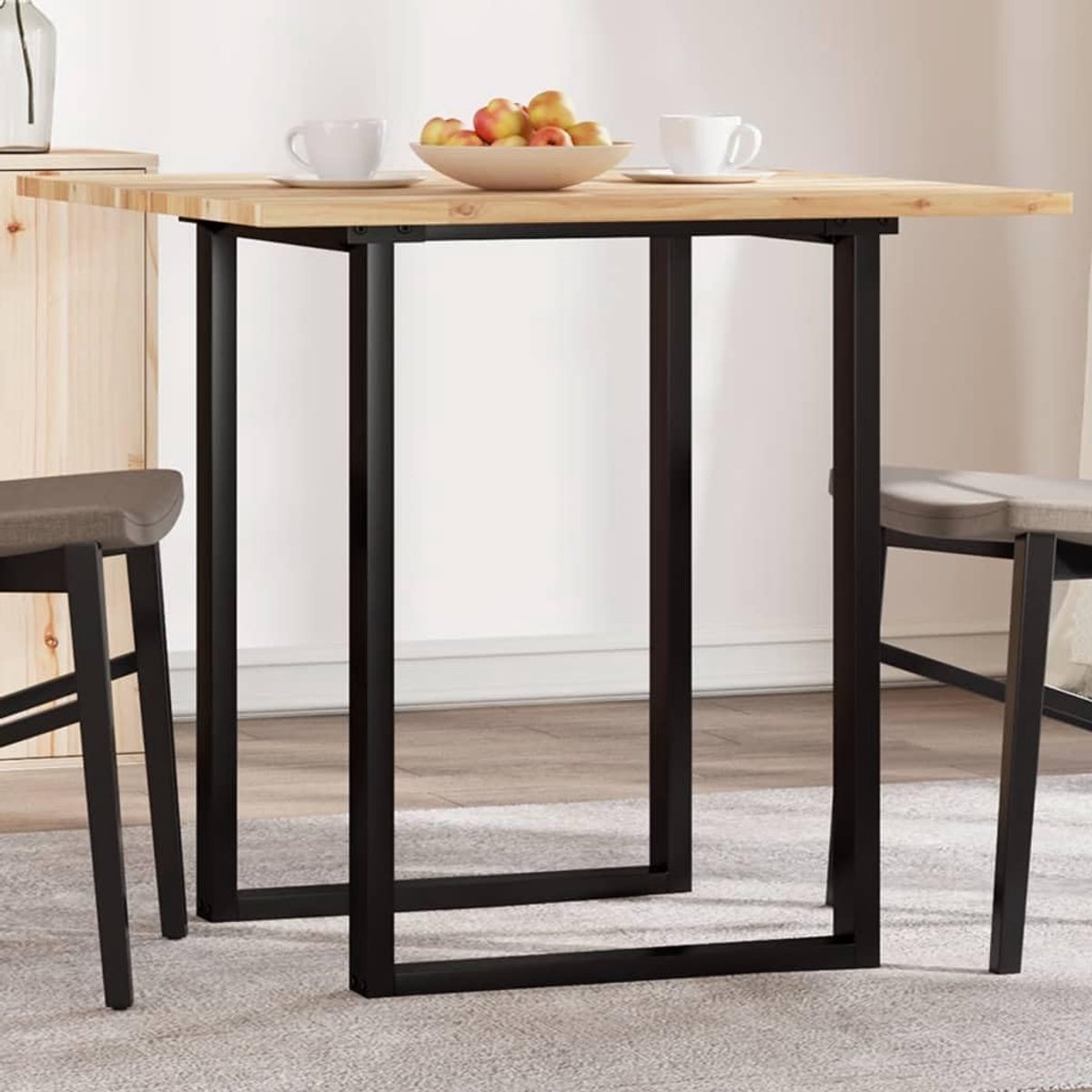 Acacia tafelblad vierkant 80 x 80 x 2 cm onbehandeld acaciahout voor eettafel bijzettafel bartafel