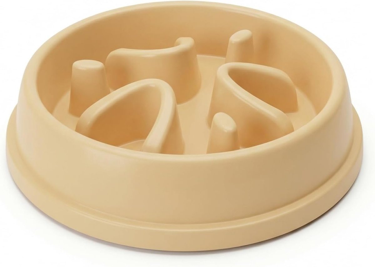 Anti-sling voerbak voor katten - kunststof 21 x 4,5 cm - antislip - bevordert langzaam eten - ShopVlot