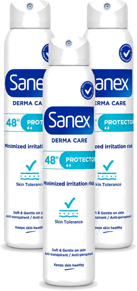 3 x Sanex – Deodorant Spray – Dermo Protector – 200 ml - Voordeelverpakking - 3 stuks