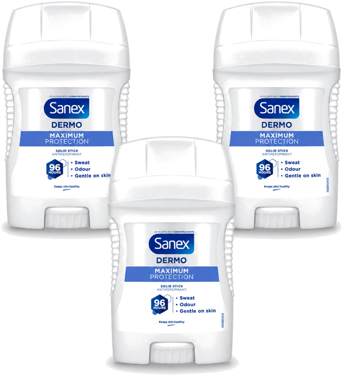 3 x Sanex – Deodorant Stick – Maximum Protection 96H – 50 ml - Voordeelverpakking - 3 stuks