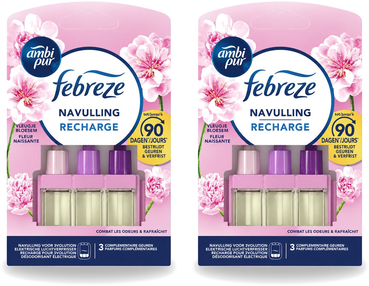 2 x Ambi Pur - 3Volution - Navulling - Vleugje Bloesem - 20 ml - Voordeelverpakking - 2 stuks