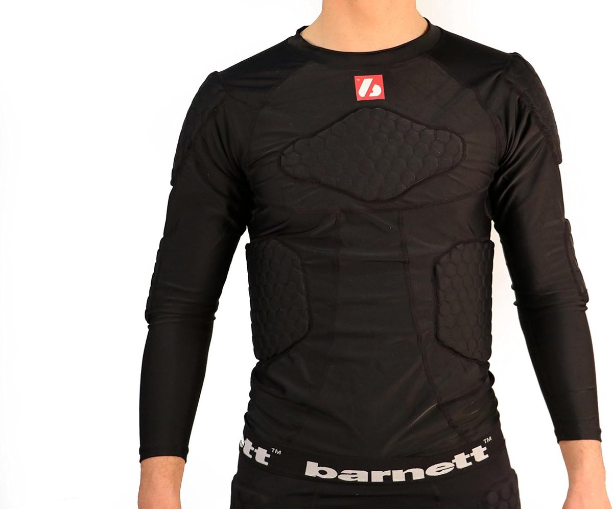 Compressieshirt American Football - Zwart - 5-in-1 bescherming - Ideaal voor training en spel - ShopVlot