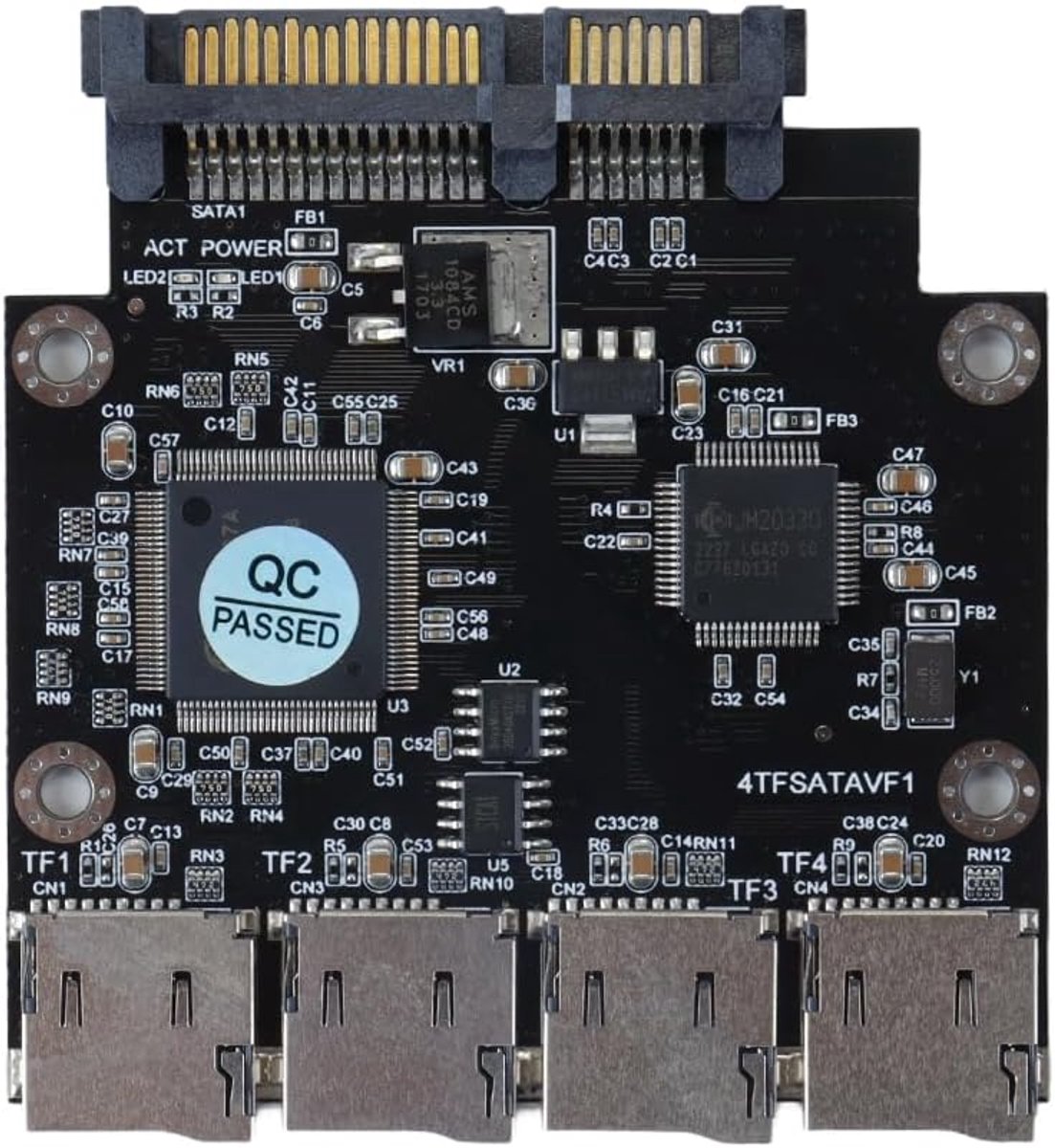 SD T-F geheugenkaart naar SATA adapter - 4-poorts - industriële kwaliteit - efficiënte dataopslag - ShopVlot