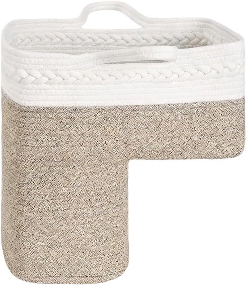 Trappenmand - Opbergmand voor tussenverdieping - Ruimte organiseren - Duurzaam katoentouw - 38x25x38 cm - Natuurlijk