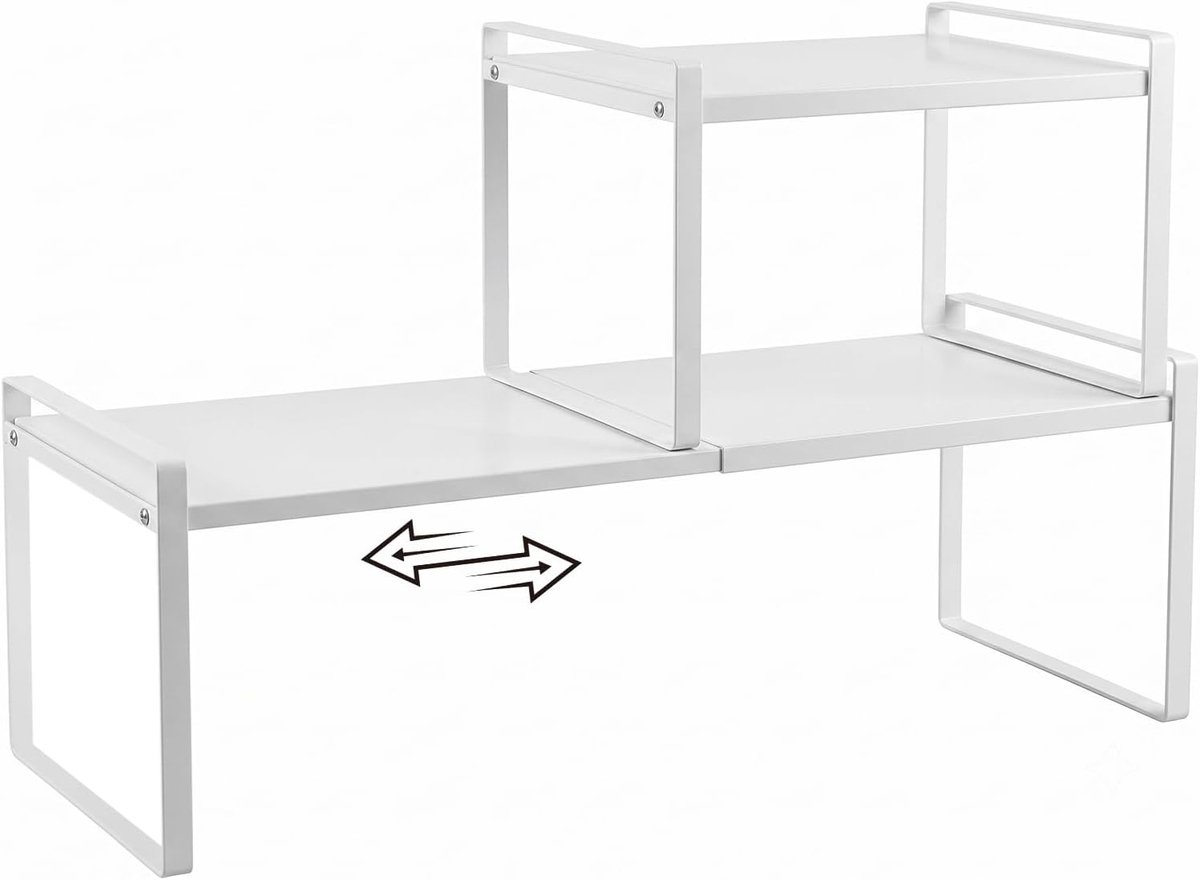 2-delige kast opbergrek wit, groot - ShopVlot
