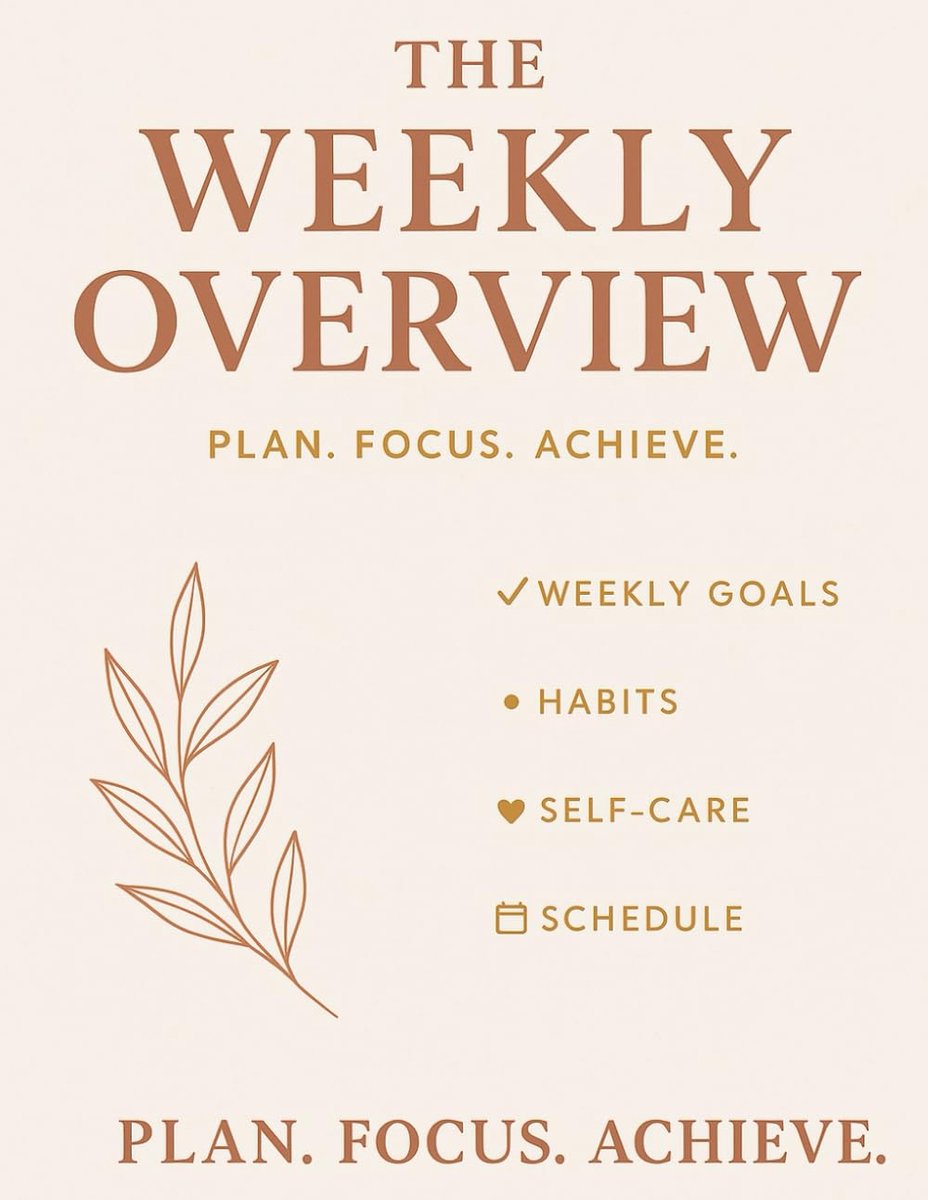 The Weekly Overview: A Minimalist Weekly Planner for Focus, Goals & Calm Living - ShopVlot