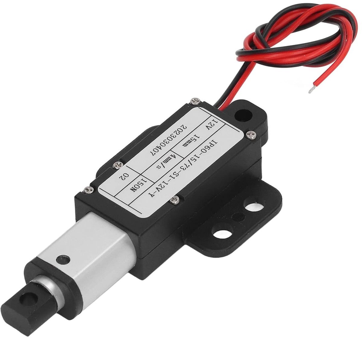 Mini-Actuator 12V 150N met 15 mm slag voor industrie en landbouwtoepassingen, inclusief beugel