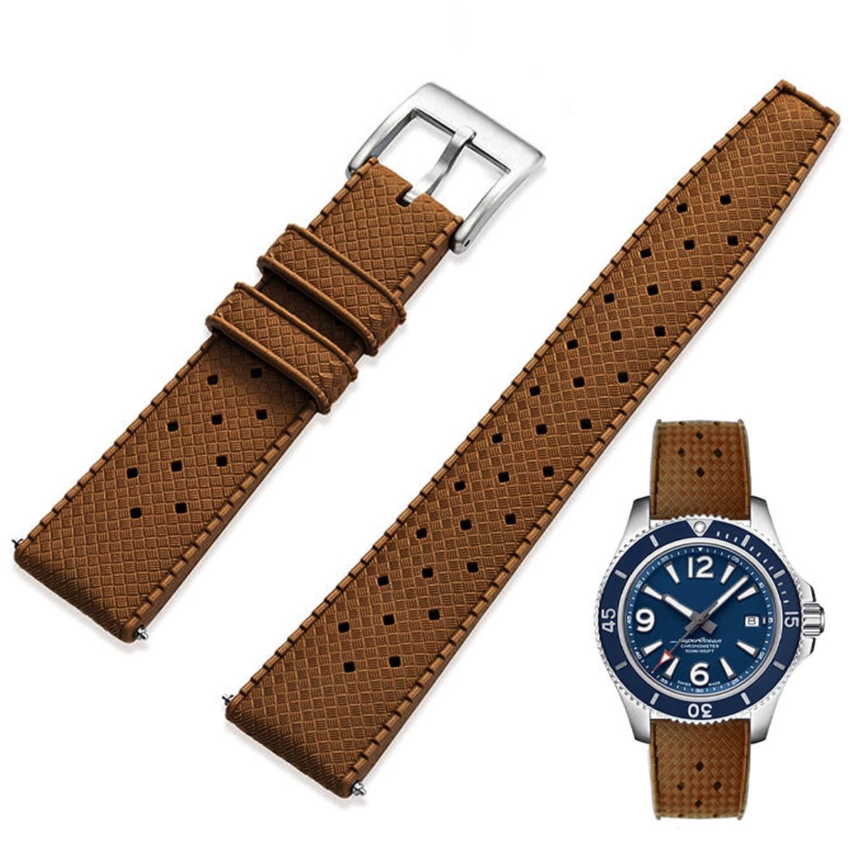 Niziruoup Horlogeband Tropical FKM Rubberen Horlogebandje 20mm 22mm Quick Release Zachte Duurzame Universele - ShopVlot