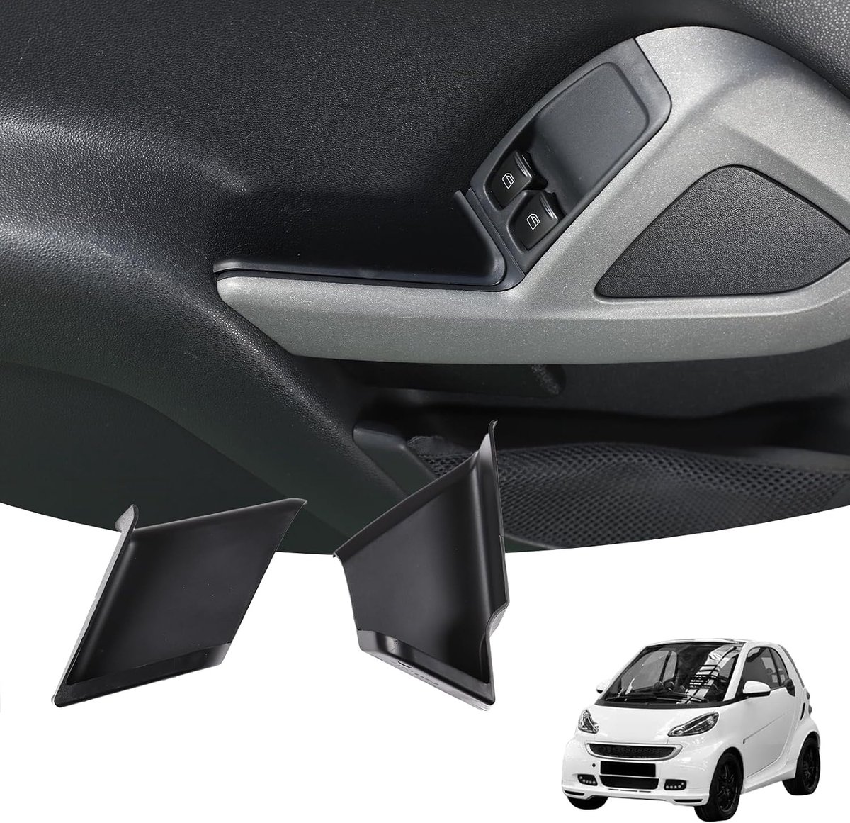 Car Storage Box Compatible with Smart 451 Fortwo 2010-2015 LHD, Pack of 2 Storage Box, Armrest Organiser for Fortwo - ShopVlot