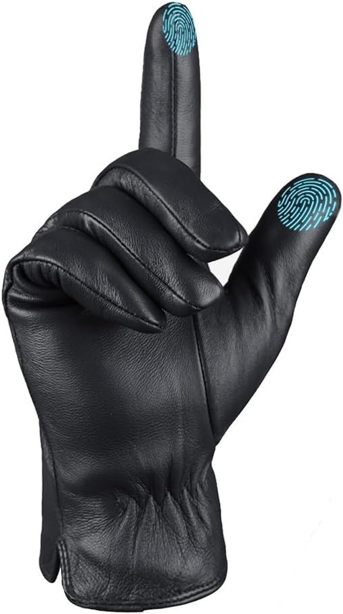 Winterhandschoenen voor mannen - leren warm - touchscreen - perfecte grip - ShopVlot