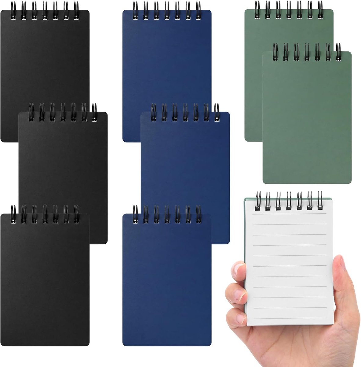 Notitieboekjes A7 - 9 stuks - Spiral binding - Ideaal voor onderweg - ShopVlot