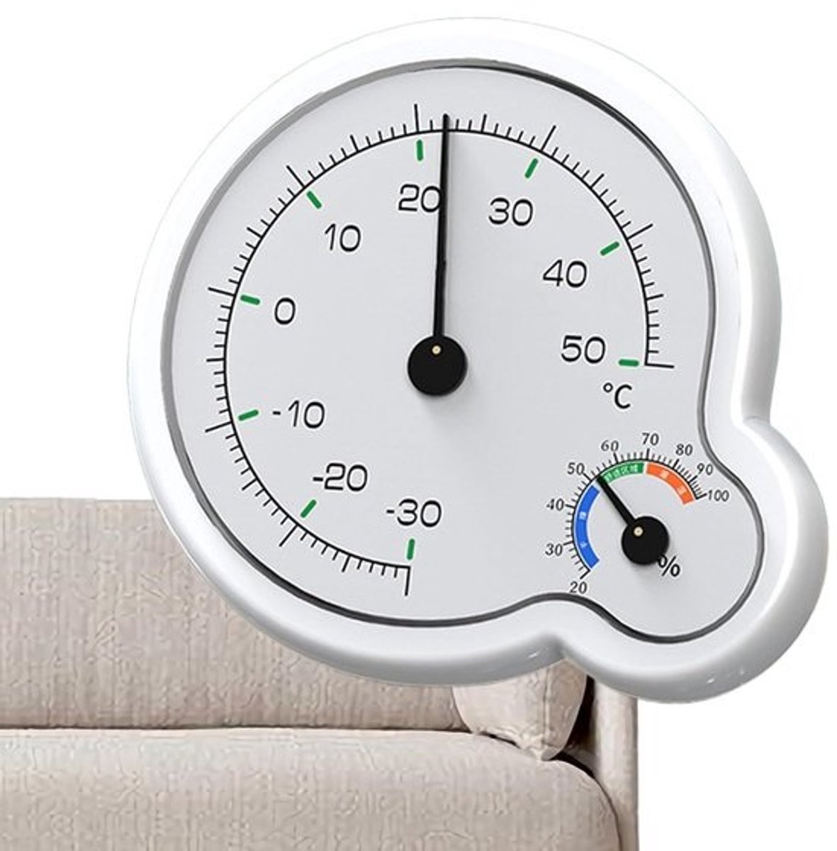 Binnenthermometer en hygrometer - Klimaatmeter - Voor binnenklimaatmonitoring - Analoge mechanische meter - 11x11cm