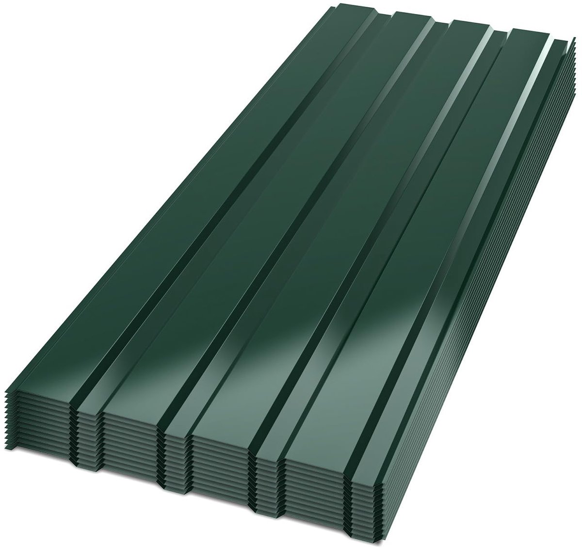 12 stuks dakplaat, profielplaat, golfplaat, 115 cm x 45 cm = 6 m², stalen dakplaat 0,25 mm, voor carport, tuinhuis, dak, groen