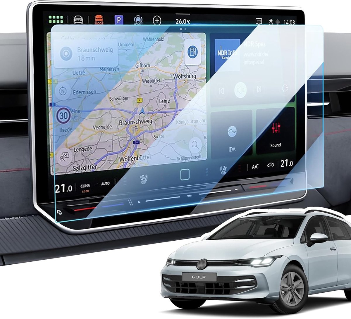12.9" Screen Protector for VW Golf 8.5 ID4 Tiguan 3 Passat B9 - ShopVlot