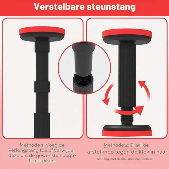 Verstelbare telescopische steunbalk voor meubels, tot 200 kg draagvermogen, hoogte 18-45 cm, set van 2, ideaal voor kasten en banken — afbeelding 3
