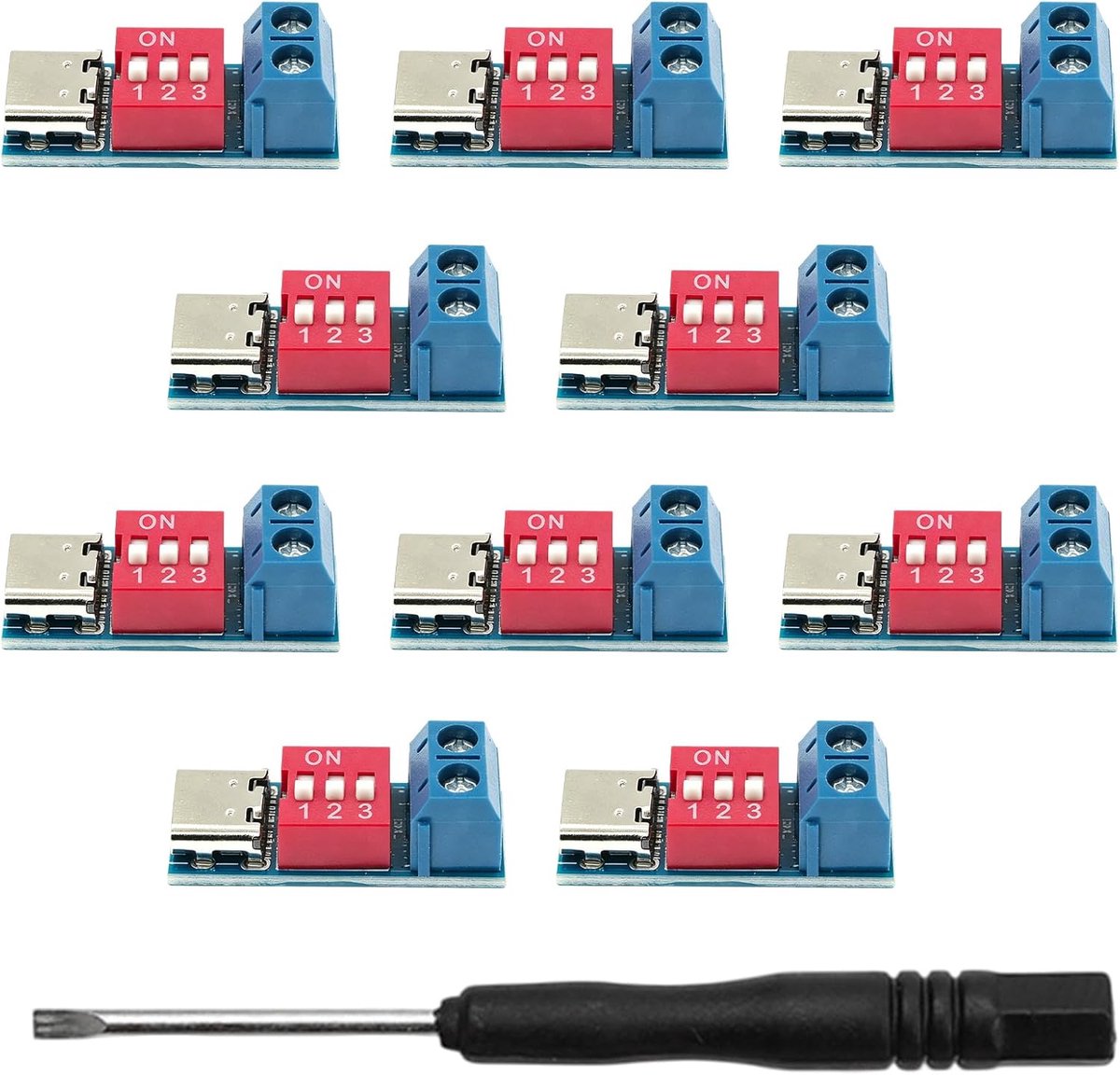USB C PD Trigger Board Module - 10pcs - Type C naar 5V/9V/12V/15V/20V - Voor elektronische testen en DIY-projecten - ShopVlot