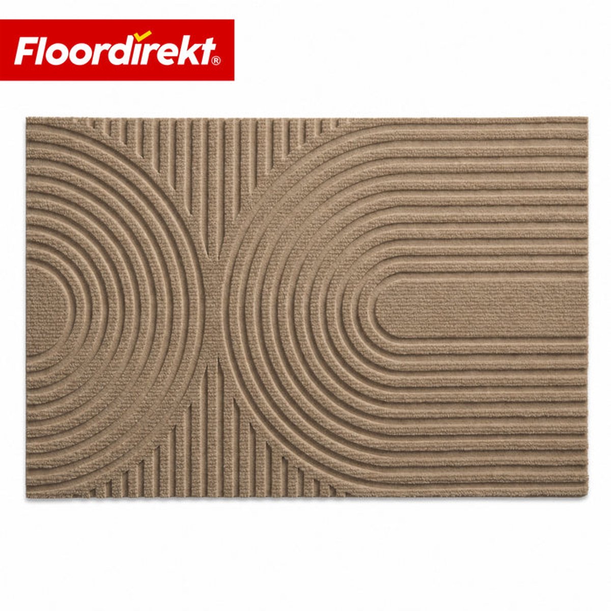 Floordirekt Circa Deurmat – Wasbaar – Antislip – Beige golvend – 40 × 60 cm