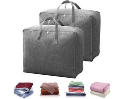LANSKYLAN 2 Piece Set Bed Linen Bag Aufbewahrung Bed Linen Bag On the Go with Zipper Bed Storage Bag Approx. - ShopVlot