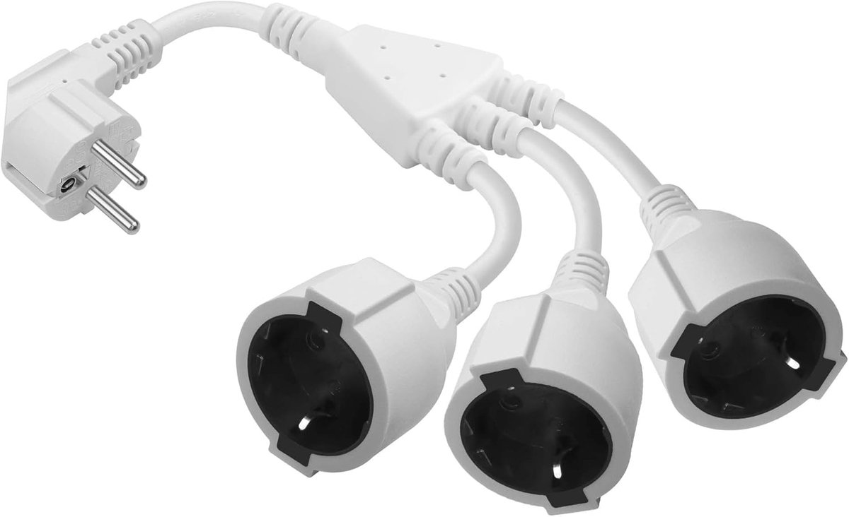 CERRXIAN EU Schuko UPS PDU Y Splitter Power Cord, IEC 320 CEE 7/7 Plug to 3X CEE 7/3 Europe Schuko Bus Adapter - ShopVlot