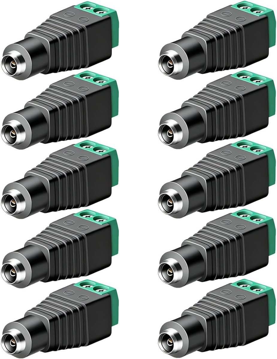 10pcs 12V DC Power Connector Female Socket, Solderless 0.3 x 0.5cm Female DC Power Connector - ShopVlot