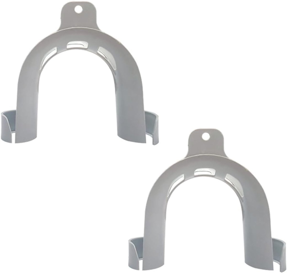 Set van 2 U-vormige afvoerpijpen voor wasmachines met houder, ideaal voor efficiënt waterafvoer en installatie.