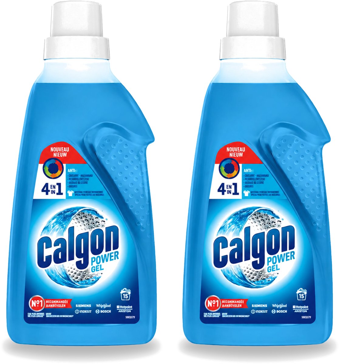 2 x Calgon - Wasmachinereiniger - Gel - Tegen Kalkaanslag / Wasmiddelresten / Geuren - 750 ml - 15 Wasbeurten - Voordeelverpakking - 2 stuks