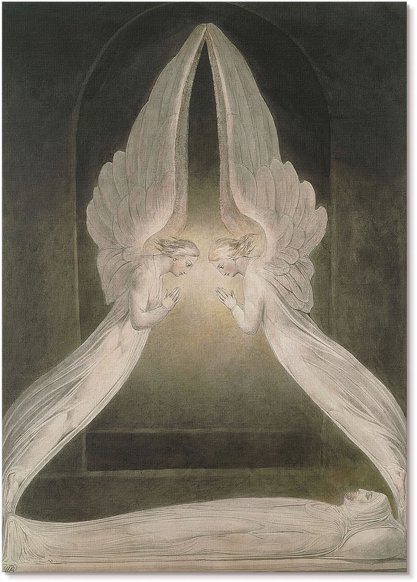 Tulup Polycanvas Wandposter - Christus In Het Graf, Schilderen - A4 - Romig Illustratie - Rechthoek - Interieurdecoratie - Woonkamer, Slaapkamer, Kantoor - Klassiek