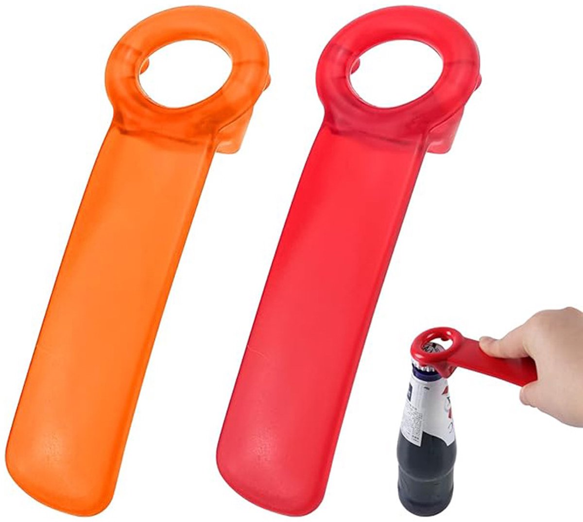 Blikopener - Rood + Oranje Blikopener - Praktisch en moeiteloos - Geschikt voor ouderen, kinderen en vrouwen
