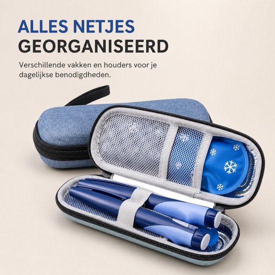 GoGoodies® Insuline koeltas incl. icepack – Diabetes Tas Medische Etui – Koeltasje Voor Op Reis - Waterafstotend 21 x 7 x 3cm van GoGoodies — afbeelding 3