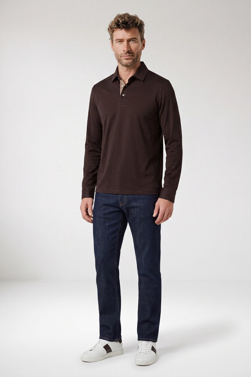 Giordano – Luke - Heren – Poloshirt – Liquid Cotton – Polo - Donkerbruin – 623878-80