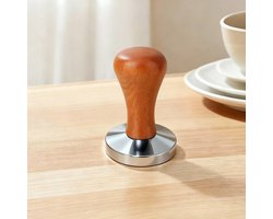 Massief houten tamper Geschikt voor schroefdraad Geschikt voor espressomachines, roestvrijstalen tamper 51