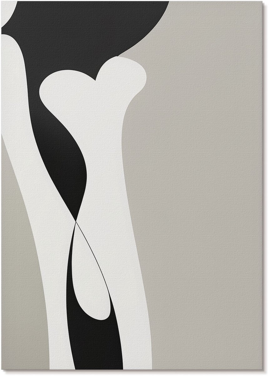 Tulup Polycanvas Poster - Dynamische Compositie, Schilderen - A4 - Zwart Illustratie - Rechthoek - Decoratieve poster - Woonkamer, Slaapkamer, Kantoor - Modern