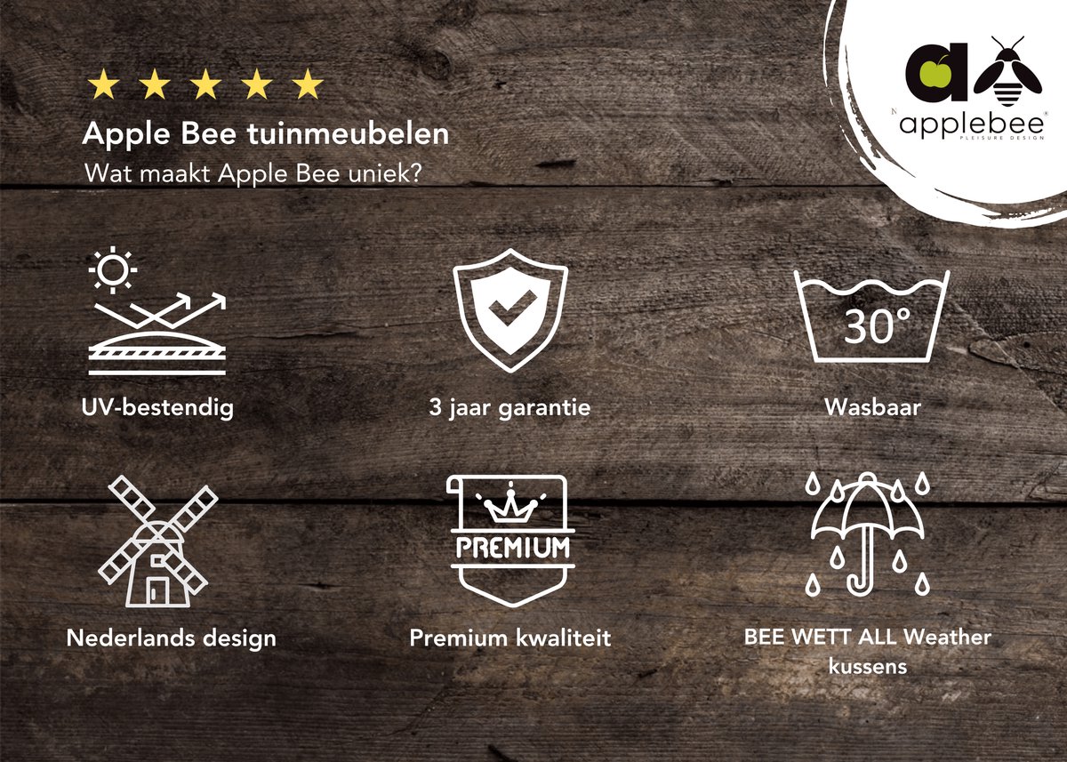 Apple Bee Cocoon Lounge Set 5-piece - Belito Daan Tables Ø 60 & 80 cm