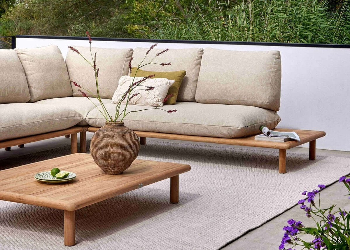 Apple Bee Sling 2-zits Loungebank Links - Teak - 175 cm