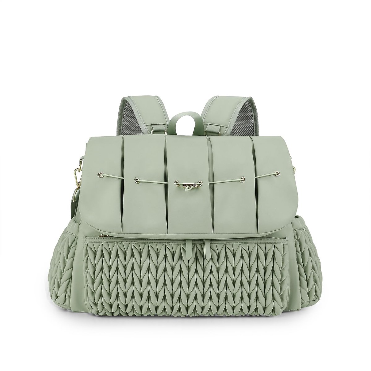 Luiertas rugzak, schoudertas, reisrugzak, zwangerschapstas, stijlvolle babytas met verschoningsmatje (groen)
