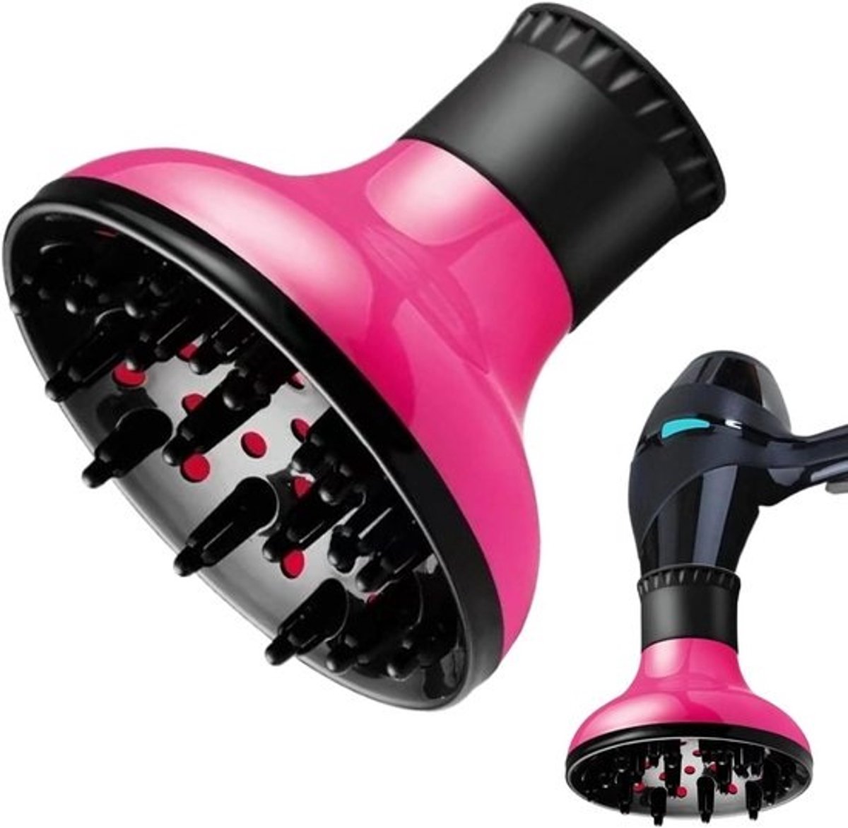 Haardiffuser Opzetstuk - Föhn Accessoire - Krullen Stylen - Universele Pasvorm - 15 cm Diameter - Zwart