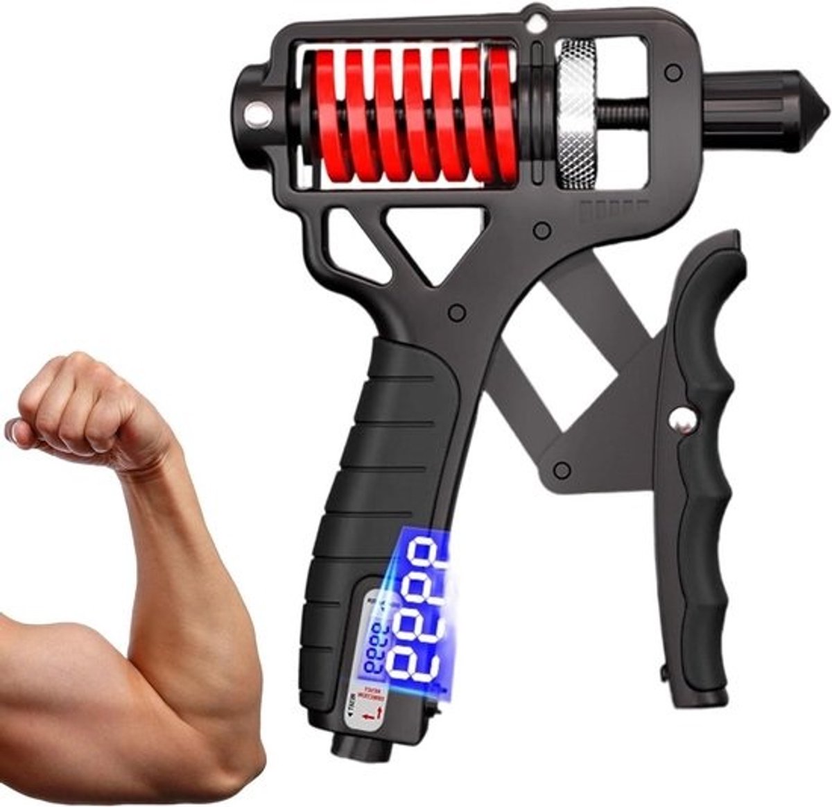 Handtrainer - Knijpkracht Trainer - Hand Kracht Opbouwen - Instelbaar Krachtbereik - 5-165 kg - Zwart